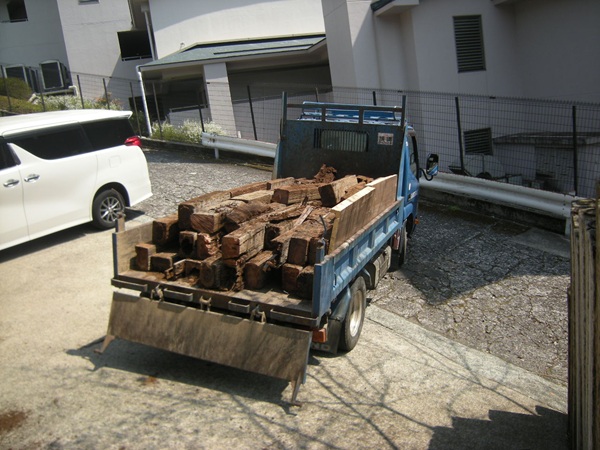 枕木の撤去&処分